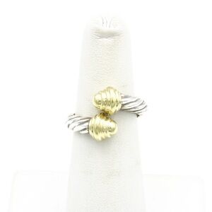 David Yurman Sterling & 18k Cable Ring Size 5